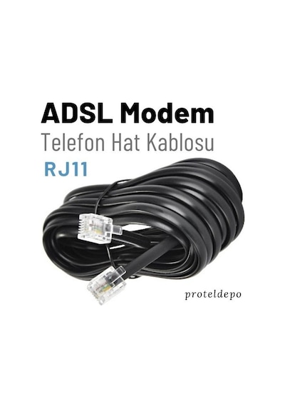 Irenis Adsl Vdsl Modem Kablosu Rj11 Kablo Köken Telefon Kablosu 3 M