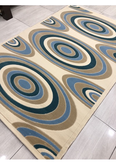 Saray Halı Vizyon 11169 Rm 150X230 Krem Mavi 4 M2 Halı !