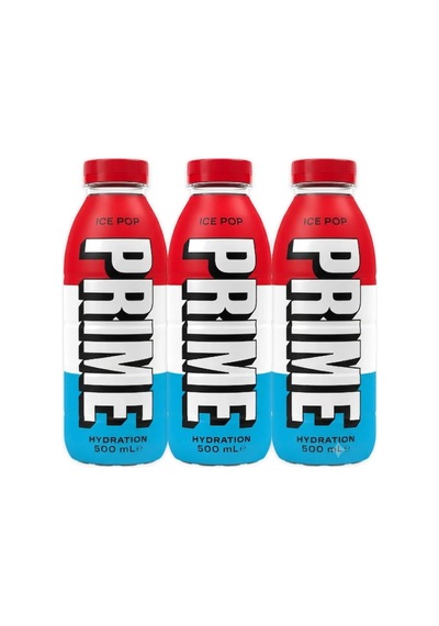 Prime Hydration Ice Pop 500 Ml Kiraz Misket Limonu Ve Ahududu Aromalı Sporcu İçeceği 3 Adet
