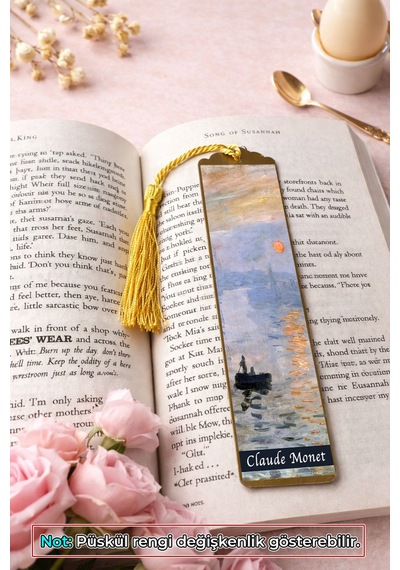 Kitap Kılıfı Ve Metal Kitap Ayracı Seti Claude Monet Gün Doğumu