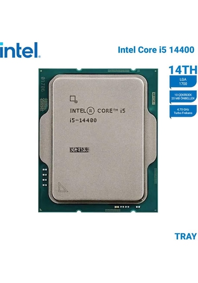 Intel Core İ5 14400 Tray 4.7ghz 20mb 1700 Kutusuz, Fansız İşlemci