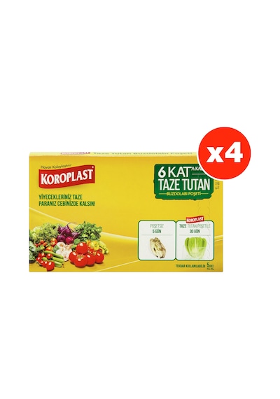 Koroplast 6 Kat Taze Tutan Buzdolabı Poşeti 5Li X 4 Paket