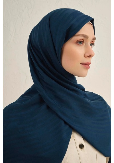 Armine Lyocell Viscon Stripes Desenli Şal 2 Petrol