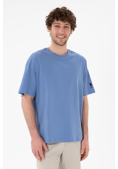 U.S. Polo Assn. Erkek Oversize Fit Bisiklet Yaka Koyu Mavi Tişört 50305859-VR032