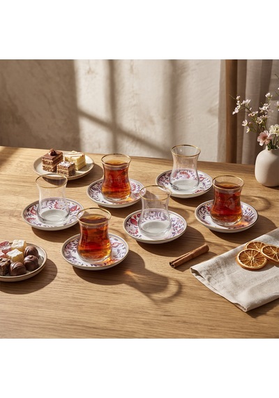 Sandro Moreno 1898 Mistik Gold 12 Parça 6 Kişilik Çay Seti 150 Ml Renkli