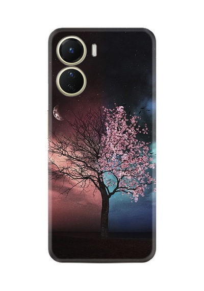 Vivo Y16 Kılıf Resimli Desenli Silikon Platinium Series Heaven Tree 1859
