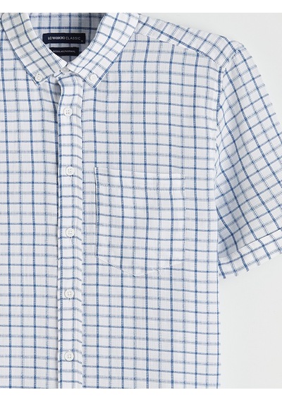 Lcwaıkıkı Classic Beyaz Regular Fit Ekose Erkek Gömlek