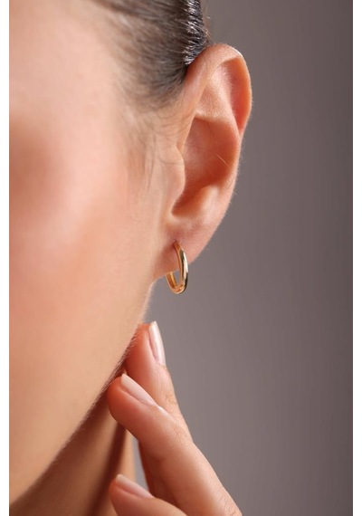 Altın Du Z Oval Halka Ku Pe 1.4 Cm 2mm