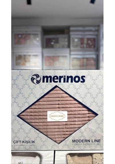 Saraylı Home Merinos Modern Line Yatak Örtüsü Pembe