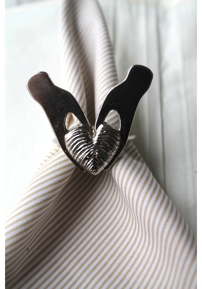 6 Adet Gümüş Love is a Passion Peçete Halkası - Napkin Ring
