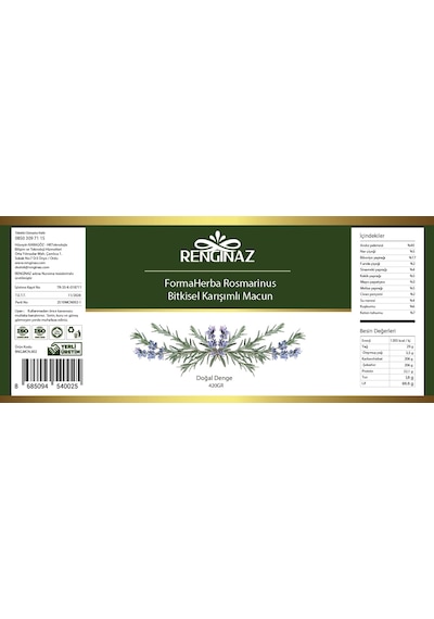 Formaherba Rosmarinus Bitkisel Karışımlı Macun 420 Gr