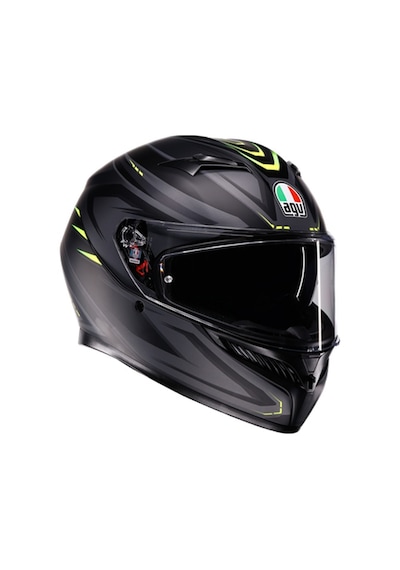 Agv K3 MPLK Syth Kapalı Motosiklet Kaskı Mat Siyah Sarı