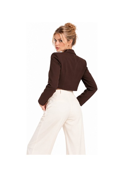 Saade Acı Kahverengi-siyah Kadın Regular Fit Kruvaze Kapama Dokuma Crop Blazer Ceket -şık & Spor 2li Paket Kahverengi - Siyah Saade Acı Kahverengi-siyah Kadın Regular Fit Kruvaze Kapama Dokuma Crop Blazer Ceket -şık & Spor 2li Paket Kahverengi - Siyah