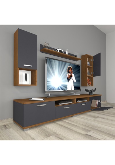 Decoraktiv Eko 5200da Mdf Tv Ünitesi Tv Sehpası Ceviz - Antrasit