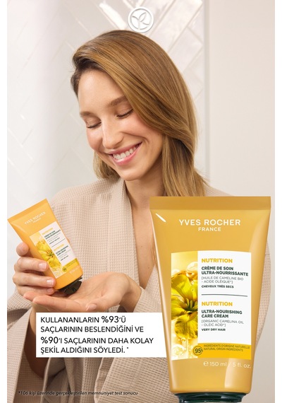 Yves Rocher Besleyici/şekillendirici Bakım Kremi - Kuru Çok Kuru Saçlar / Nutrition - Vegan -durulanmaz-150ml