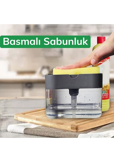 Buffer İkisi Bir Arada Basmalı Pratik Sıvı Sabunluk ve Pompası