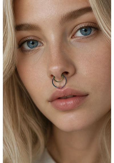Gümüş Renk Sıkıştırmalı Burun Kulak Piercıng Beyaz 40920614