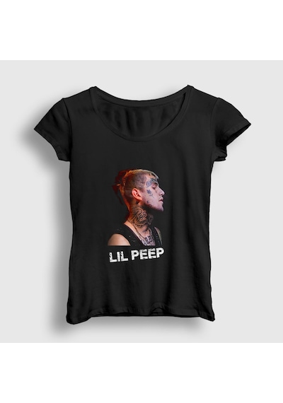 Presmono Kadın Rip Lil Peep T-shirt Siyah