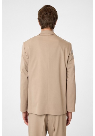 Antioch Relax Fit Kruvaze Kapama Erkek Teknik Blazer Ceket Bej