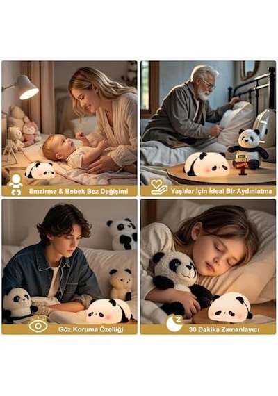 Dokunmatik Silikon Panda Gece Lambası/gt-cl17 .