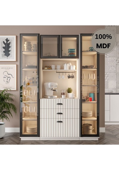Seren Kahve Köşesi Dolabı %100 Mdf Temperli Cam Hazır Mutfak Dolabı Aytaşı Seren Kahve Köşesi Dolabı %100 Mdf Temperli Cam Hazır Mutfak Dolabı Aytaşı
