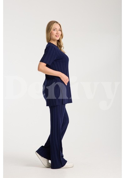 Çizgili Relax Fit İkili Takım Dnv-000019 Lacivert