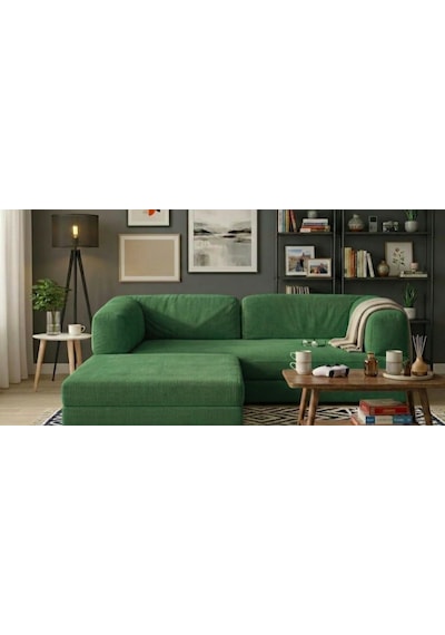 Herev 180x180 Cm 50 Dns Modüler Köşe Koltuk Fitilli Kadife Kumaş, Yatak Olabilen, Modern Tasarım Şark Köşe Yeşil Herev 180x180 Cm 50 Dns Modüler Köşe Koltuk Fitilli Kadife Kumaş, Yatak Olabilen, Modern Tasarım Şark Köşe Yeşil