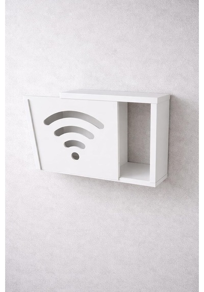 Teknor Ahşap Modem Saklama Kutusu Dekoratif Wifi Desenli Saklama Kutusu Demonte 35 X 40 Cm Sürgülü Diğer