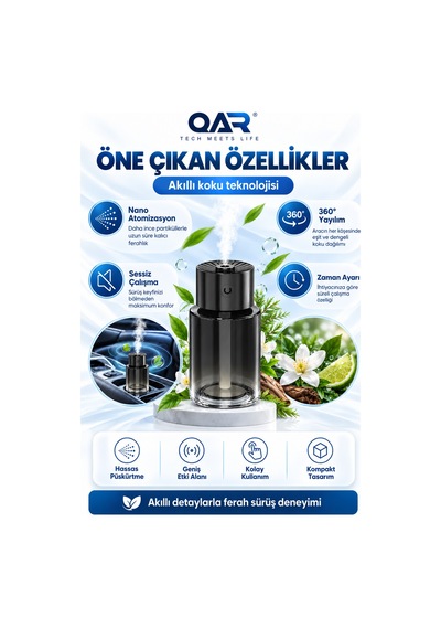 Araç İçi Aromalı Hava Nemlendirici Koku Yayıcı Aroma Difüzörü