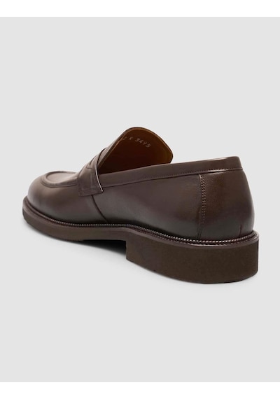 Cabani Hakiki Deri Kahverengi Erkek Klasik Loafer Ayakkabı Kahverengi