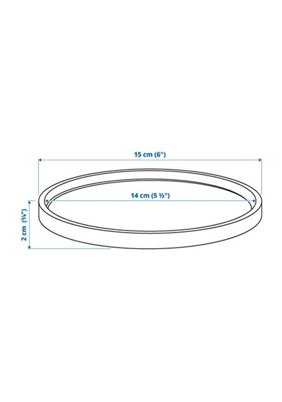 Ikea Boysenbär Saksı Altlığı, Açık Gri, 15 Cm