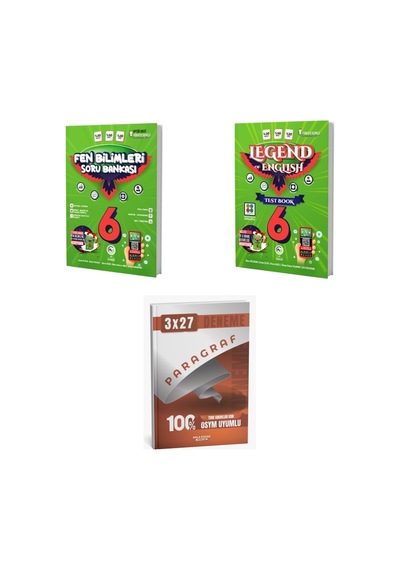 2027 Av 6. Sınıf Fen Bilimleri + İngilizce Legend Of English Seri Test Book Soru + Ankapade 3'lü Set