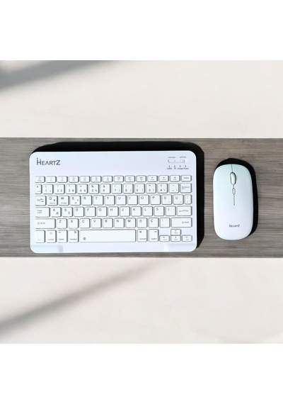 Key 01 Kablosuz Bluetooth Wireless Tümü Türkçe Karakterli İ Ü Ğ Harfleri Bulunur Klavye Mouse Seti Beyaz Diğer