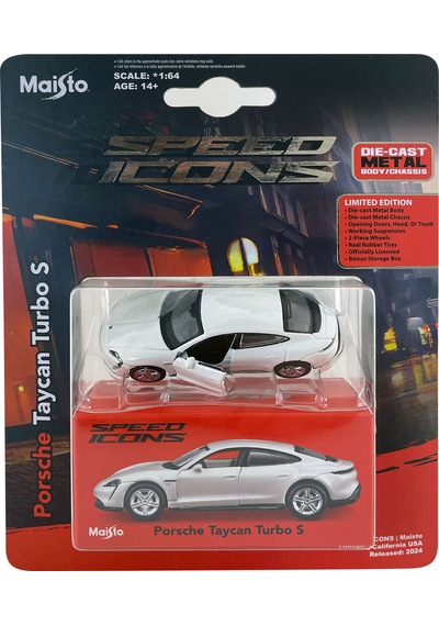 1:64 Speed Icons - Porsche Taycan Turbo S Beyaz