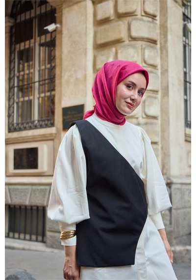 Silk Home Monogram Pamuk İpek Eşarp 130001-03 Fuşya
