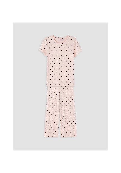 Lcw Dream Pembe Puantiyeli Kadın Pijama Takım
