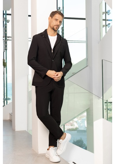 Morven Erkek Siyah Polyamide Torba Cep Kapüşonlu Slim Fit Mono Yaka Spor Takım Elbise 24ms001009001 Siyah Morven Erkek Siyah Polyamide Torba Cep Kapüşonlu Slim Fit Mono Yaka Spor Takım Elbise 24ms001009001 Siyah