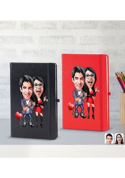 Bk Gift Kişiye Özel Sevgililer Karikatürlü 2 Li Defter Seti, Sevgiliye Hediye, Sevgililer Günü Hediyesi, Doğum Günü Hediyesi-4 Çok Renkli