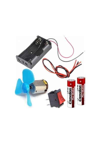 Arduino 3v Motor Pervane Pil Kutusu Anahtar Deney Seti Eğitici Oyuncak Motoru R130 Mini Elektrik Motoru