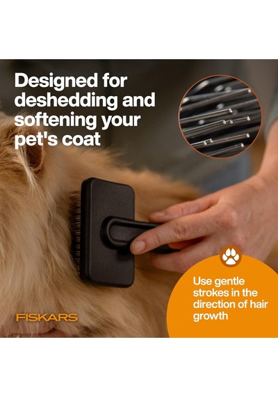 Pet Slicker Fırça, Kedi Ve Köpek Fırçası Dökülme İçin, İnce Kıllar Ve Yumuşak Tutamak Nazik Bakım Ve Deshedding İçin, Kedi Ve Köpek Malzemeleri, 16,5 Cm, Turuncu/siyah