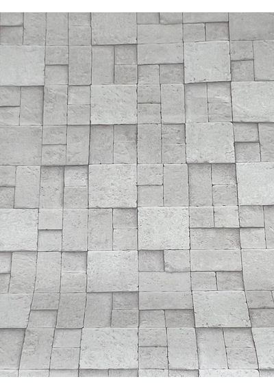 Kare Gri Taş Desen Duvar Kağıdı 16m2 - 6755-1 Çok Renkli