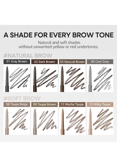 Ultra İnce Uçlu, Doğal Görünüm Veren Kaş Kalemi Speedy Skinny Brow 3 Natural Brown Diğer