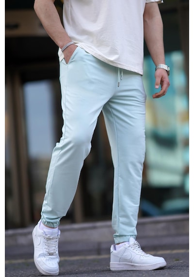 Madmext Mint Yeşili Basic Paçası Lastikli Erkek Eşofman 5494 Mint Yeşili
