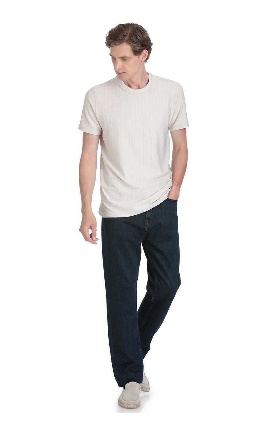 Hatemoğlu Taş Regular Fit Çizgili Bisiklet Yaka Tişört 35131 6550777