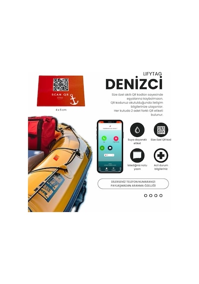 Kişiye Özel Qr - Denizci Etiketi - 2 Adet Çok Renkli