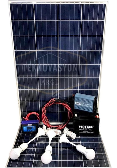 105 Watt Güneş Paneli Tv Aydınlatma Paketi Solar Paket