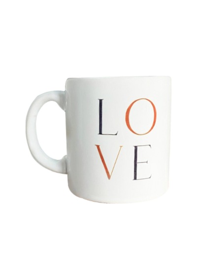 Love Temalı Seramik Kupa Beyaz