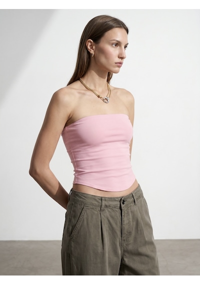 Dilvin 21218 Straplez Top-toz Pembe