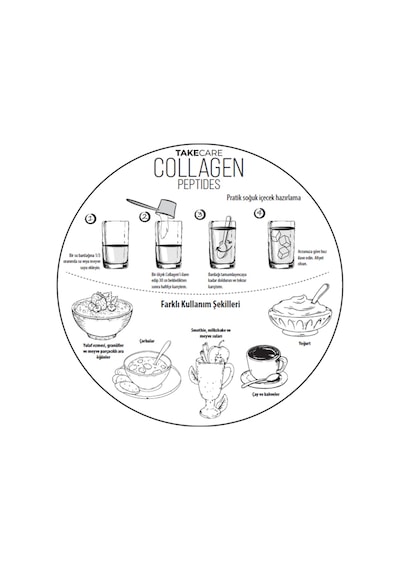 Takecare Collagen Peptides Tip I- II- III- V- X İçeren Aromasız Toz Kolajen 312 G