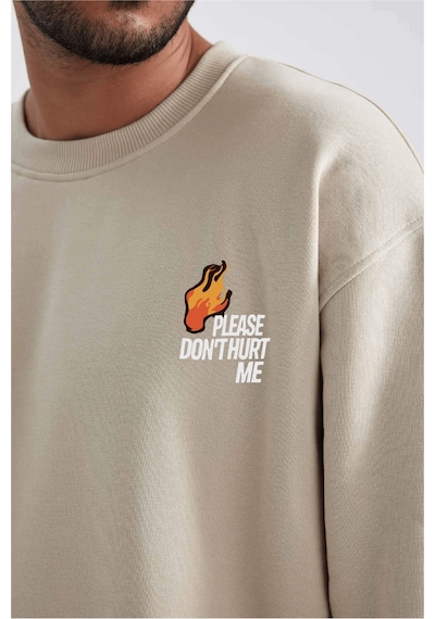 Unisex Oversize No7 Sweatshirt Taş